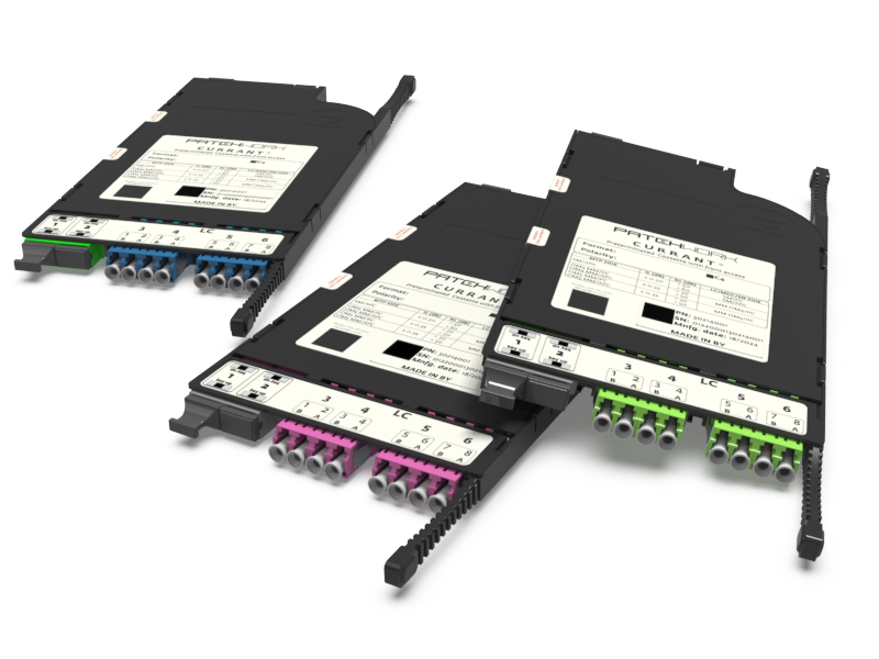 Currant fiber cassettes with front access